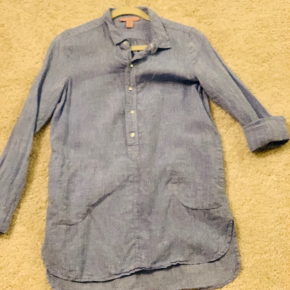 Blue linen w/pockets